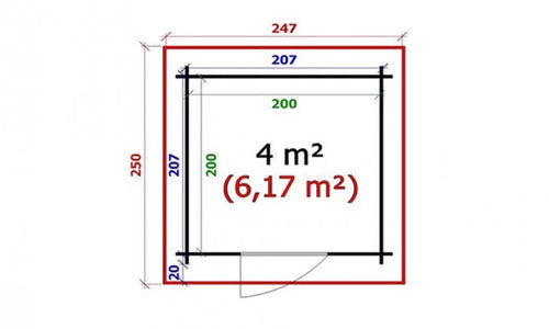 Abri de jardin OUVRIER 1 34 mm - 4m² intérieur