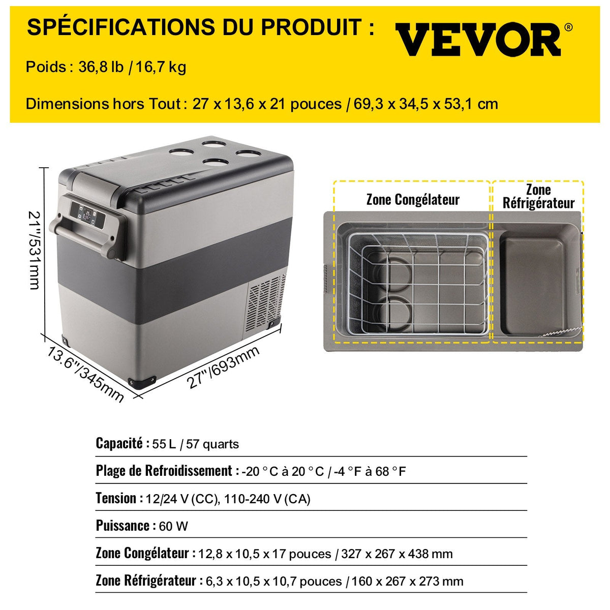 Glacière électrique VEVOR 55 L - visuel 7